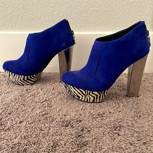 70s Suede Royal Blue Platforms